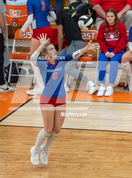 Thumbnail 1 in Roncalli vs. Jennings County (IHSAA 3A Semi-state semifinal) photogallery.