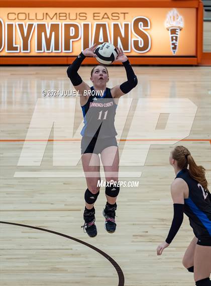 Thumbnail 1 in Roncalli vs. Jennings County (IHSAA 3A Semi-state semifinal) photogallery.