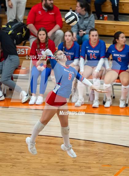 Thumbnail 2 in Roncalli vs. Jennings County (IHSAA 3A Semi-state semifinal) photogallery.