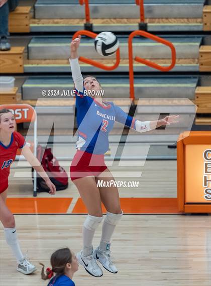 Thumbnail 3 in Roncalli vs. Jennings County (IHSAA 3A Semi-state semifinal) photogallery.