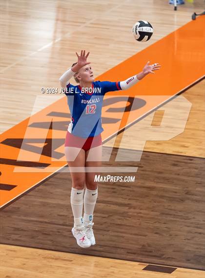 Thumbnail 1 in Roncalli vs. Jennings County (IHSAA 3A Semi-state semifinal) photogallery.