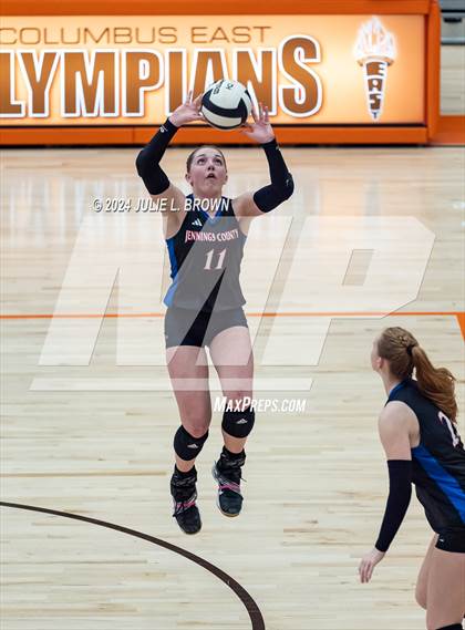 Thumbnail 3 in Roncalli vs. Jennings County (IHSAA 3A Semi-state semifinal) photogallery.