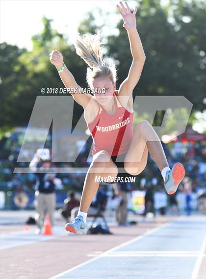 Thumbnail 1 in CIF State Track and Field Championships (Girls Triple Jump Qualifying) photogallery.