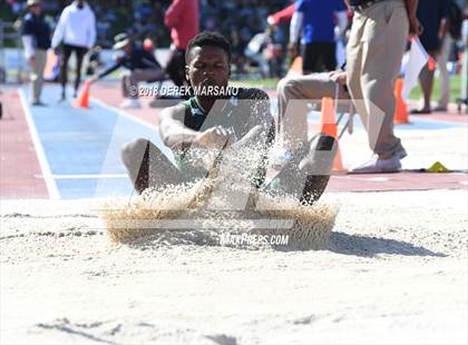 Thumbnail 3 in CIF State Track and Field Championships (Boys Long Jump Qualifying) photogallery.