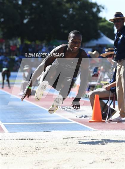 Thumbnail 3 in CIF State Track and Field Championships (Boys Long Jump Qualifying) photogallery.
