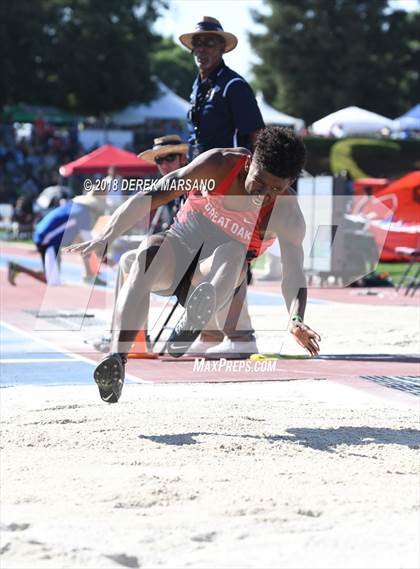 Thumbnail 2 in CIF State Track and Field Championships (Boys Long Jump Qualifying) photogallery.
