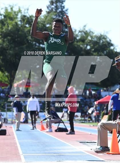 Thumbnail 2 in CIF State Track and Field Championships (Boys Long Jump Qualifying) photogallery.