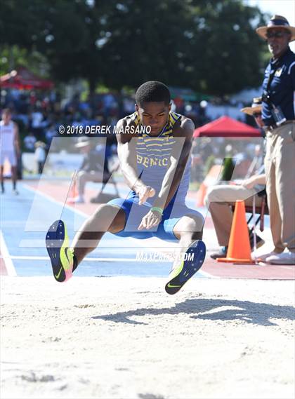 Thumbnail 3 in CIF State Track and Field Championships (Boys Long Jump Qualifying) photogallery.