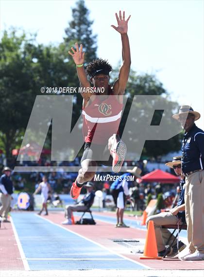 Thumbnail 1 in CIF State Track and Field Championships (Boys Long Jump Qualifying) photogallery.