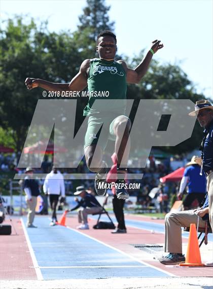 Thumbnail 1 in CIF State Track and Field Championships (Boys Long Jump Qualifying) photogallery.