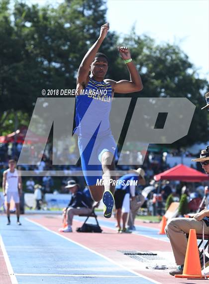 Thumbnail 2 in CIF State Track and Field Championships (Boys Long Jump Qualifying) photogallery.
