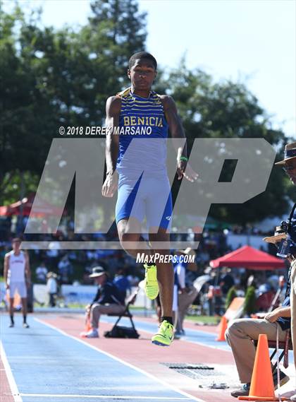 Thumbnail 3 in CIF State Track and Field Championships (Boys Long Jump Qualifying) photogallery.