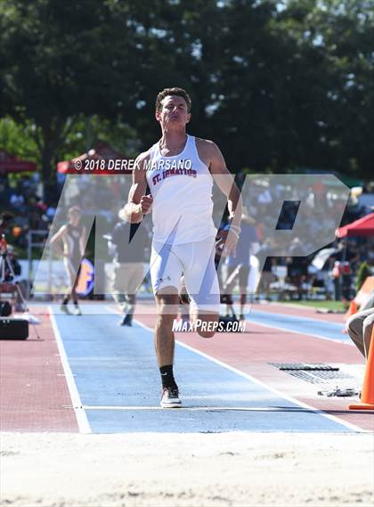 Thumbnail 1 in CIF State Track and Field Championships (Boys Long Jump Qualifying) photogallery.