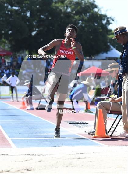 Thumbnail 3 in CIF State Track and Field Championships (Boys Long Jump Qualifying) photogallery.