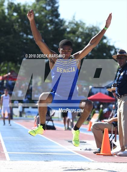 Thumbnail 2 in CIF State Track and Field Championships (Boys Long Jump Qualifying) photogallery.