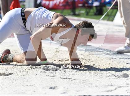 Thumbnail 3 in CIF State Track and Field Championships (Boys Long Jump Qualifying) photogallery.