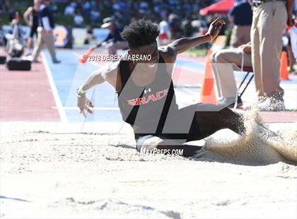 Thumbnail 2 in CIF State Track and Field Championships (Boys Long Jump Qualifying) photogallery.