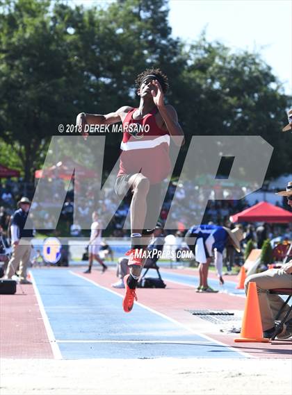 Thumbnail 1 in CIF State Track and Field Championships (Boys Long Jump Qualifying) photogallery.