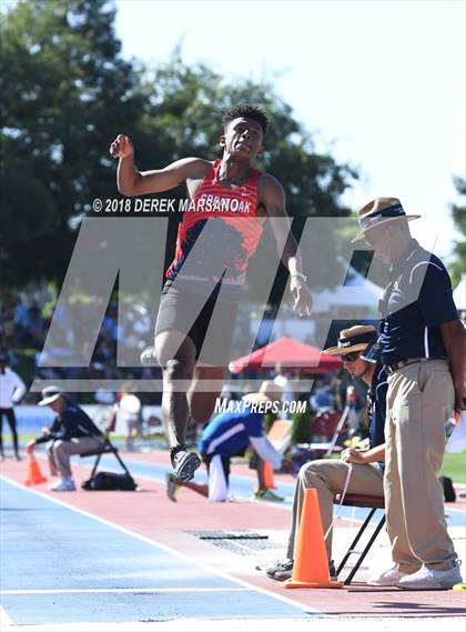 Thumbnail 1 in CIF State Track and Field Championships (Boys Long Jump Qualifying) photogallery.