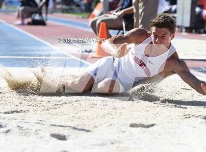 Thumbnail 2 in CIF State Track and Field Championships (Boys Long Jump Qualifying) photogallery.