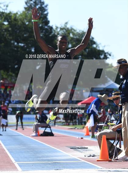 Thumbnail 1 in CIF State Track and Field Championships (Boys Long Jump Qualifying) photogallery.