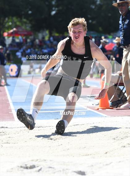 Thumbnail 1 in CIF State Track and Field Championships (Boys Long Jump Qualifying) photogallery.