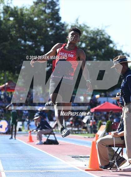 Thumbnail 2 in CIF State Track and Field Championships (Boys Long Jump Qualifying) photogallery.