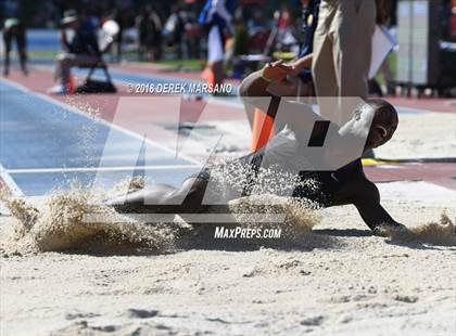 Thumbnail 2 in CIF State Track and Field Championships (Boys Long Jump Qualifying) photogallery.
