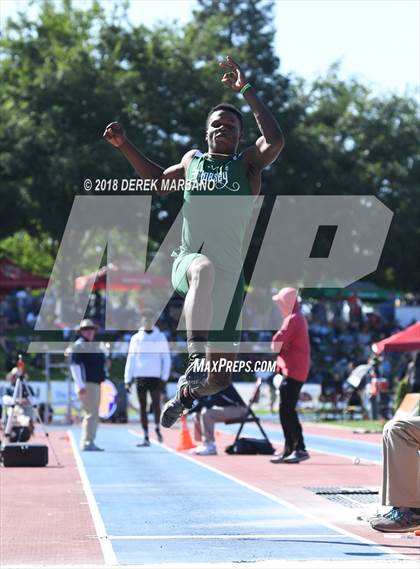 Thumbnail 1 in CIF State Track and Field Championships (Boys Long Jump Qualifying) photogallery.