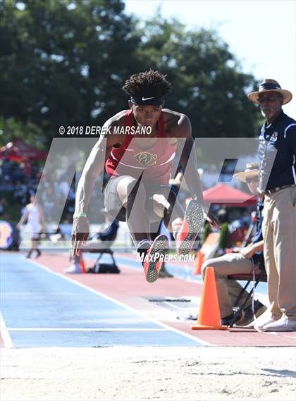 Thumbnail 2 in CIF State Track and Field Championships (Boys Long Jump Qualifying) photogallery.
