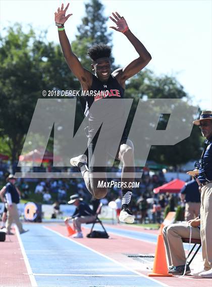 Thumbnail 2 in CIF State Track and Field Championships (Boys Long Jump Qualifying) photogallery.