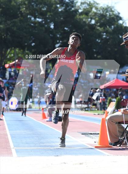 Thumbnail 1 in CIF State Track and Field Championships (Boys Long Jump Qualifying) photogallery.