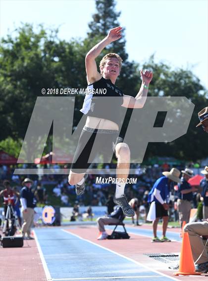 Thumbnail 1 in CIF State Track and Field Championships (Boys Long Jump Qualifying) photogallery.
