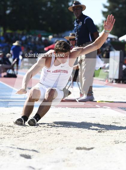 Thumbnail 1 in CIF State Track and Field Championships (Boys Long Jump Qualifying) photogallery.