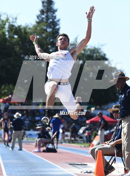 Thumbnail 1 in CIF State Track and Field Championships (Boys Long Jump Qualifying) photogallery.