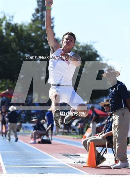 Thumbnail 2 in CIF State Track and Field Championships (Boys Long Jump Qualifying) photogallery.