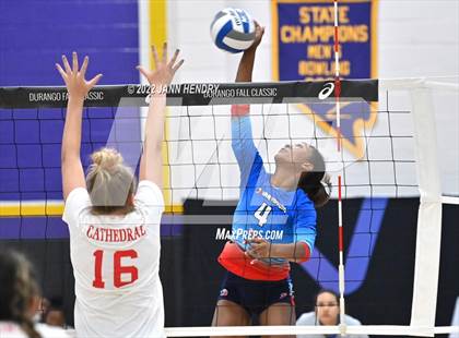 Thumbnail 2 in Cathedral Catholic vs. Marymount (Durango Fall Classic) photogallery.