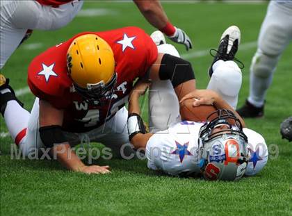 Thumbnail 2 in Michigan HS Football Coaches Association All-Star Game photogallery.