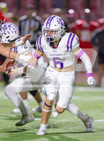 Thumbnail 3 in Jacksboro vs. Holliday (UIL 3A Region Semifinal) photogallery.