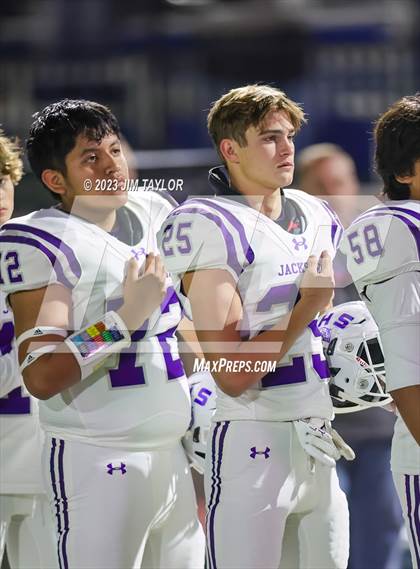 Thumbnail 2 in Jacksboro vs. Holliday (UIL 3A Region Semifinal) photogallery.