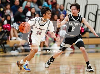 Thumbnail 2 in Whitney vs Sotomayor (CIF State Boys Basketball Championships D5 Round 1) photogallery.