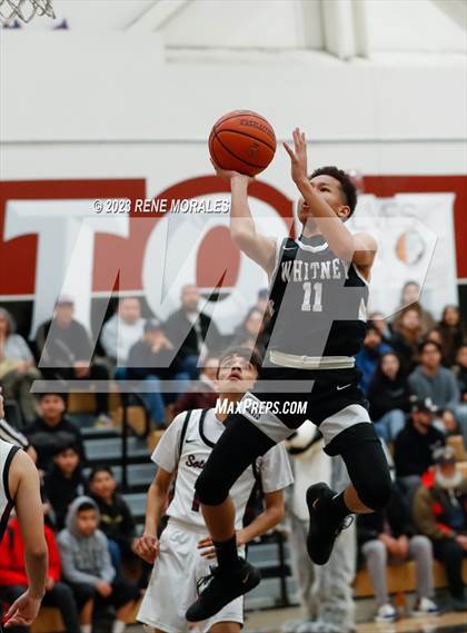 Thumbnail 1 in Whitney vs Sotomayor (CIF State Boys Basketball Championships D5 Round 1) photogallery.