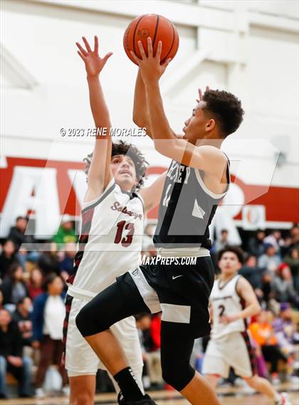 Thumbnail 3 in Whitney vs Sotomayor (CIF State Boys Basketball Championships D5 Round 1) photogallery.