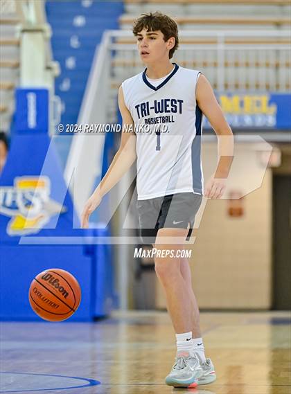 Thumbnail 3 in Lafayette Central Catholic vs Tri-West Hendricks (IBCA / IHSAA Showcase) photogallery.
