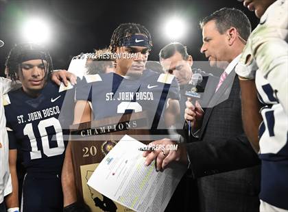 Thumbnail 1 in Mater Dei vs. St. John Bosco (Post Game) photogallery.