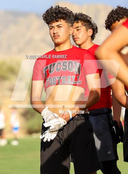 Thumbnail 2 in Tucson High Magnet School vs Desert View (SOAZ 7 on 7 Tournament) photogallery.