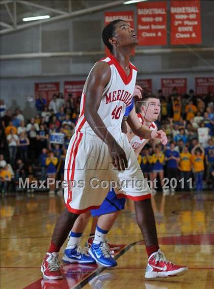 Thumbnail 3 in Meridian vs. Trico (IHSA Class 1A Norris City Sectional Championship) photogallery.