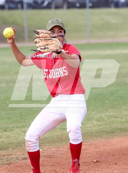 Thumbnail 2 in St. Johns vs Mogollon (Chandler Prep Softball Classic Silver Final)  photogallery.