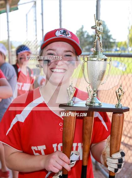 Thumbnail 2 in St. Johns vs Mogollon (Chandler Prep Softball Classic Silver Final)  photogallery.