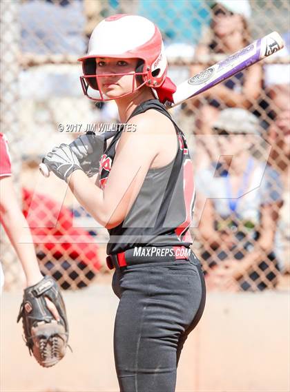 Thumbnail 2 in St. Johns vs Mogollon (Chandler Prep Softball Classic Silver Final)  photogallery.
